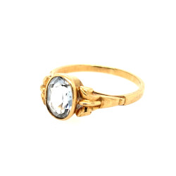 Pre Owned 18ct Aqua Marine Ring ZV500